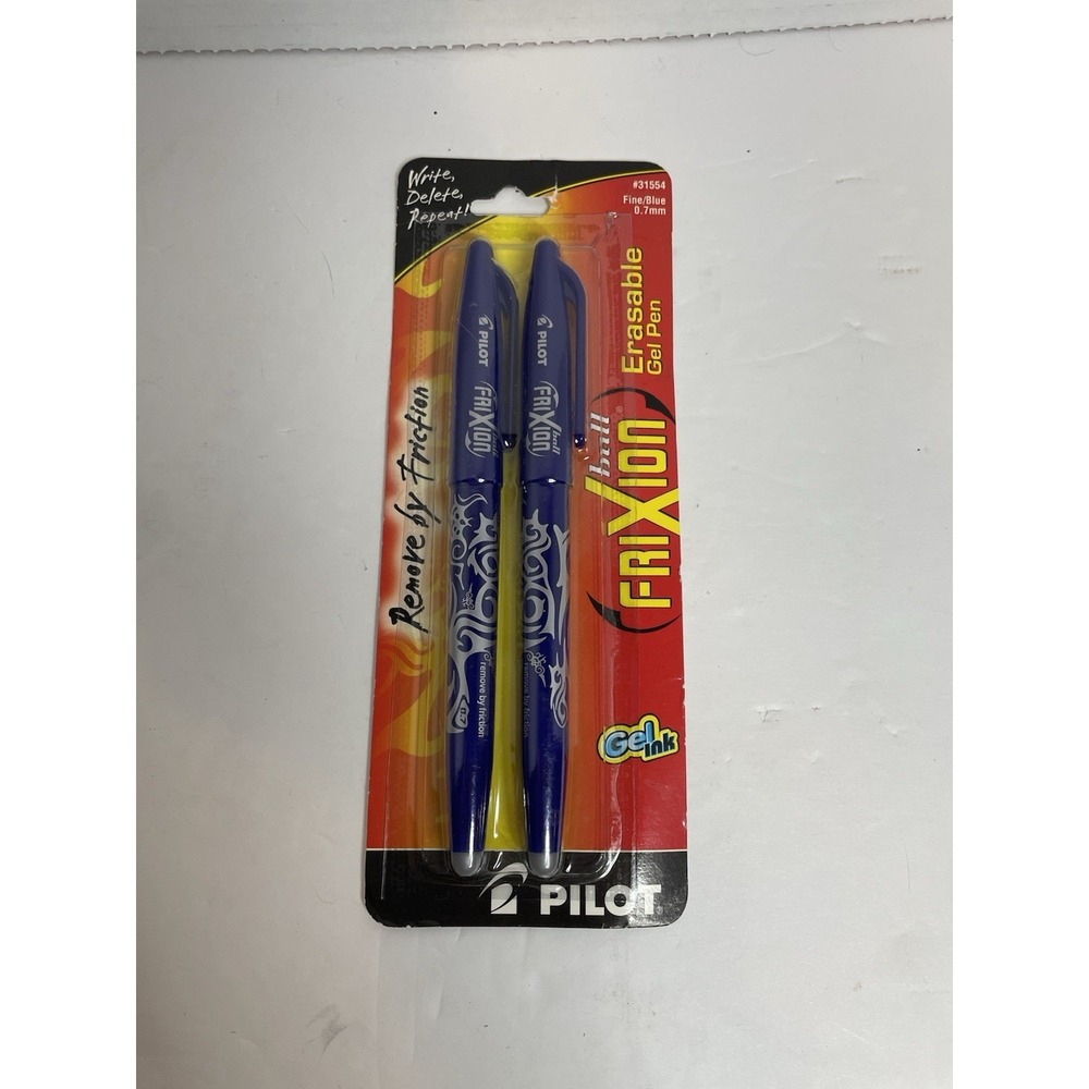 Pilot Frixion Pen Blue 2 Pack Fine Point 0.7mm Heat Erase